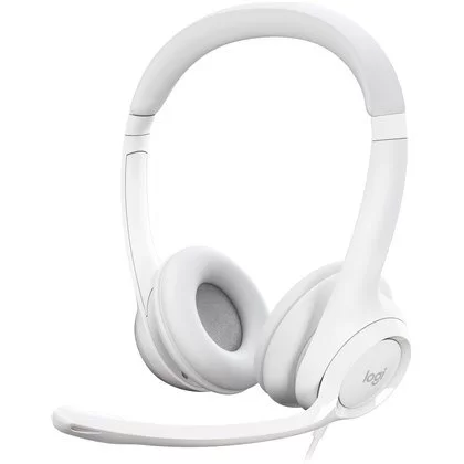 אוזניות עם מיקרופון מובנה Logitech H390 USB לבן