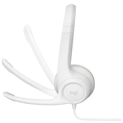 אוזניות עם מיקרופון מובנה Logitech H390 USB לבן