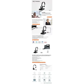 אוזניות חוטיות Mairdi M910 DECT