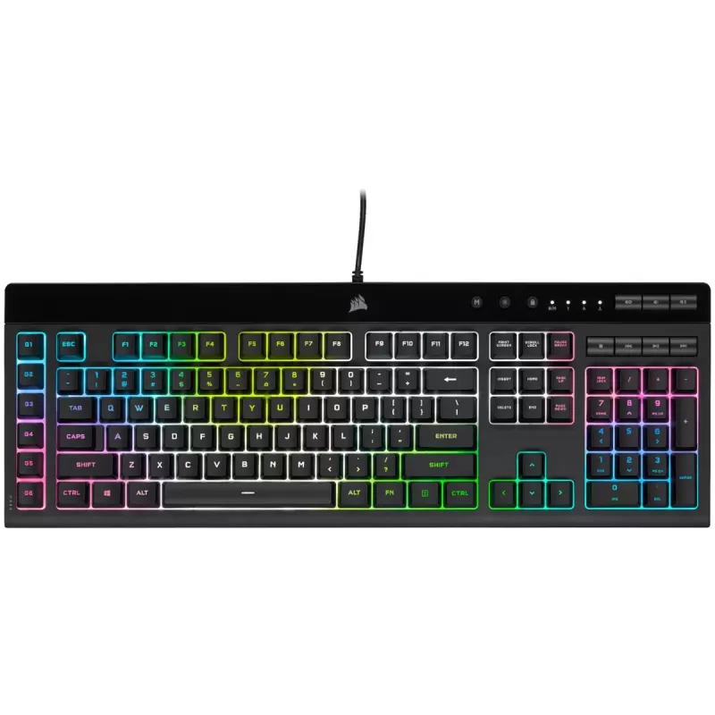 מקלדת גיימינג Corsair K55 RGB PRO XT צבע שחור מקלדת גיימינג Corsair K55 RGB PRO XT צבע שחור