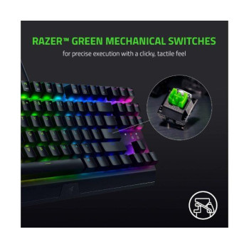 מקלדת גיימינג RAZER Widow v3 TKL Wired RGB Green Switches שחור