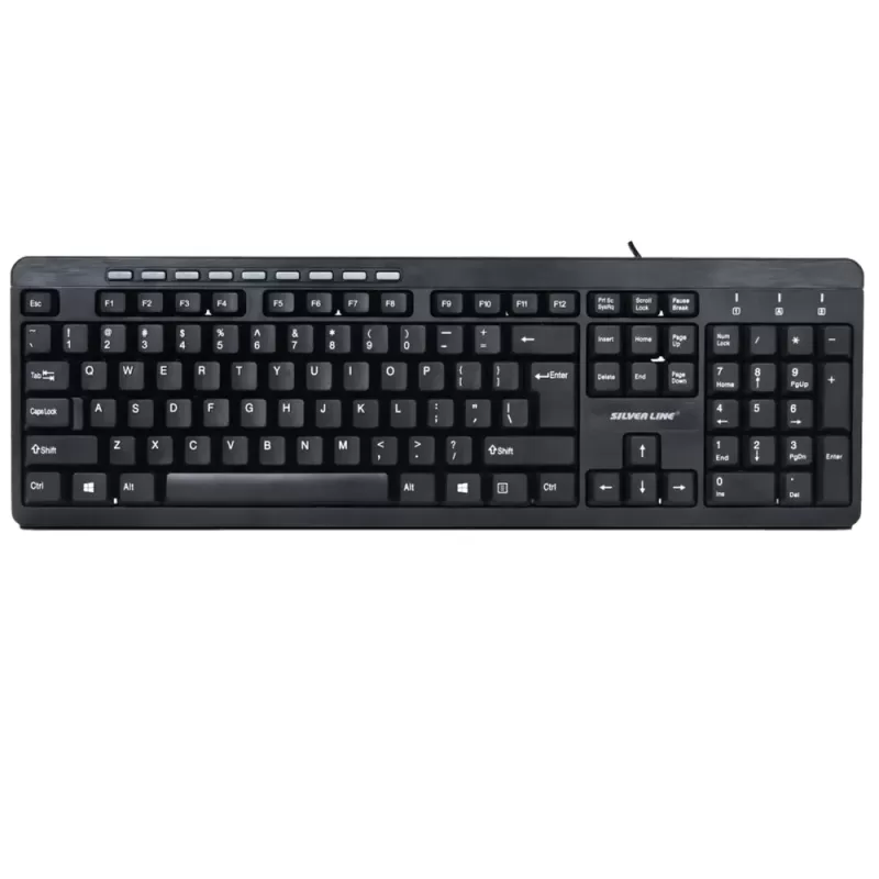 Keyboard Silver Line KB-MM818 hebrew english Color:black