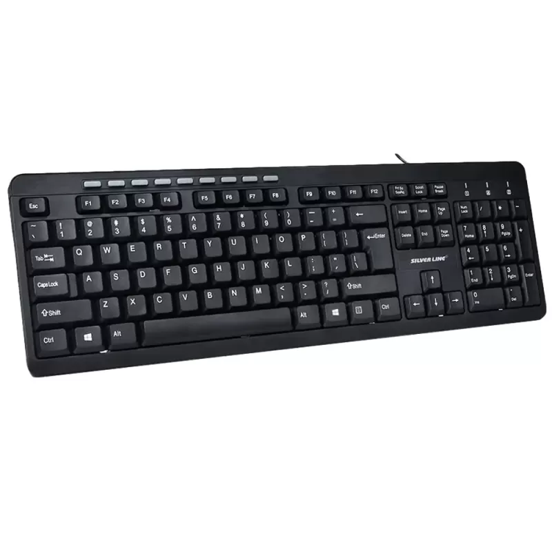 Keyboard Silver Line KB-MM818 hebrew english Color:black