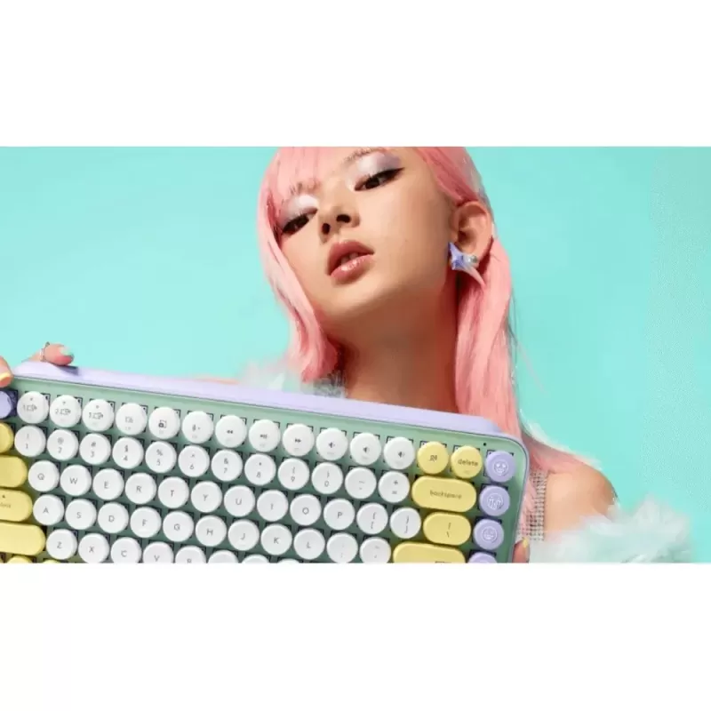 Беспроводная Клавиатура Logitech POP KEYS фиолетовый, белый, yellow, yellow Беспроводная Клавиатура Logitech POP KEYS фиолетовый, белый, yellow, yellow