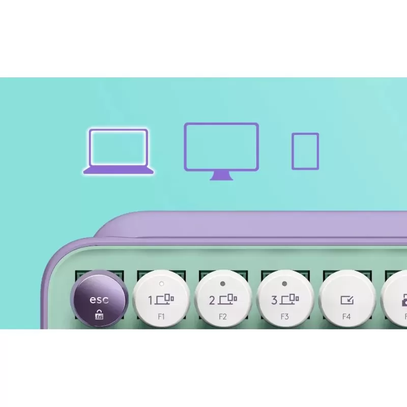 Беспроводная Клавиатура Logitech POP KEYS фиолетовый, белый, yellow, yellow Беспроводная Клавиатура Logitech POP KEYS фиолетовый, белый, yellow, yellow