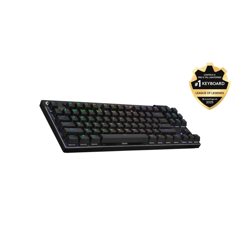 מקלדת גיימינג אלחוטית Logitech PRO X TKL LIGHTSPEED G- שחור