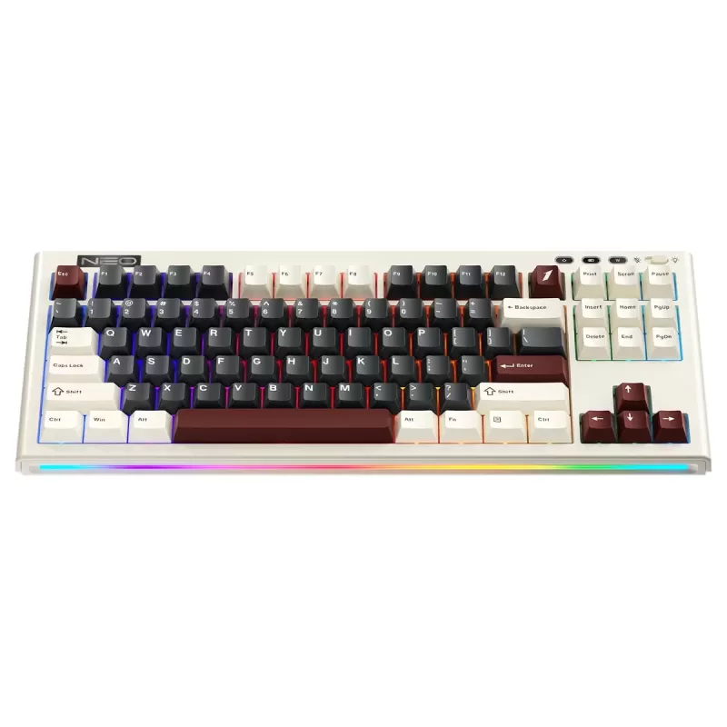 מקלדת גיימינג מכאנית 1St Player NEO87 RGB Rome צבע לבן מקלדת גיימינג מכאנית 1St Player NEO87 RGB Rome צבע לבן