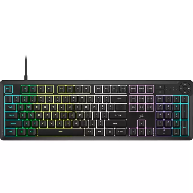מקלדת גיימינג Corsair K55 CORE RGB - שחור