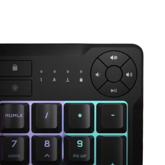 מקלדת גיימינג Corsair K55 CORE RGB - שחור