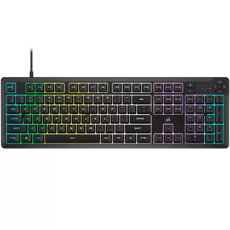 מקלדת גיימינג Corsair K55 CORE RGB - שחור
