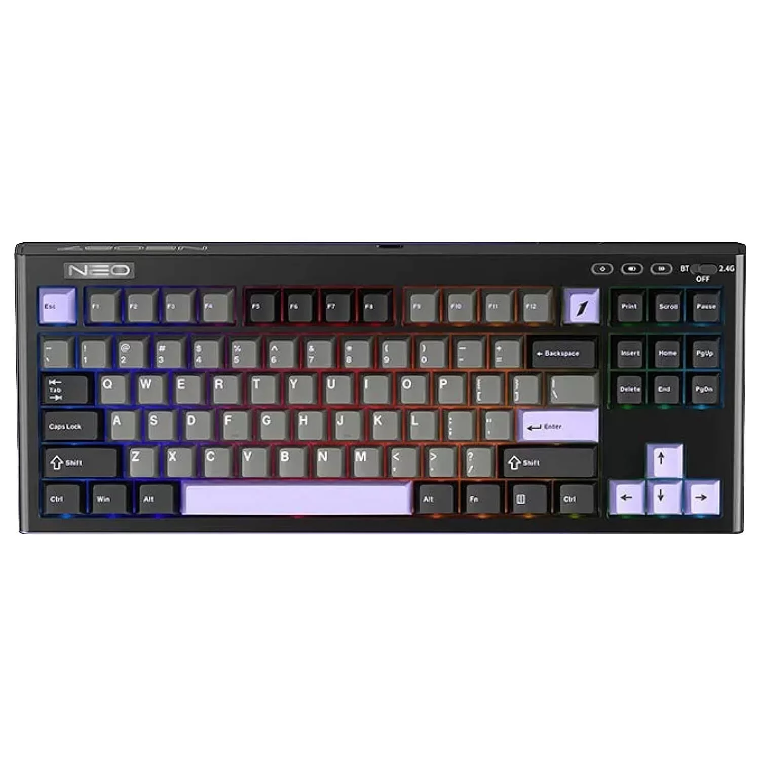 Mechanical gaming keyboard 1St Player NEO87 RGB Midnight Vilot Color:black