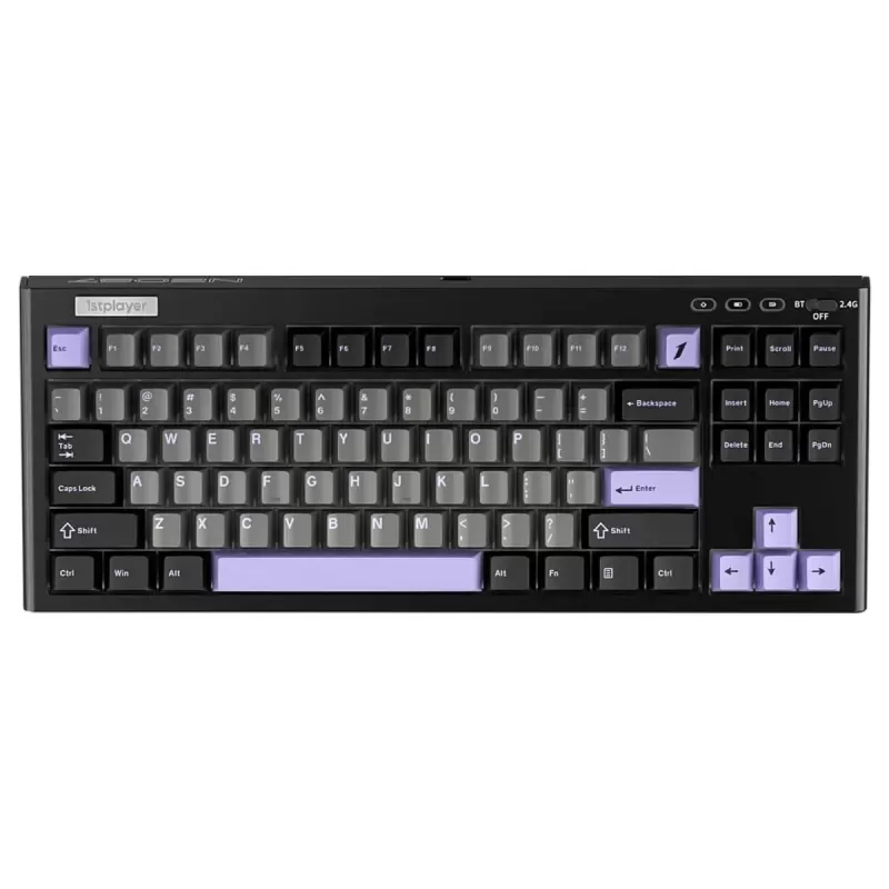 מקלדת גיימינג מכאנית 1St Player NEO87 RGB Midnight Vilot צבע שחור מקלדת גיימינג מכאנית 1St Player NEO87 RGB Midnight Vilot צבע שחור