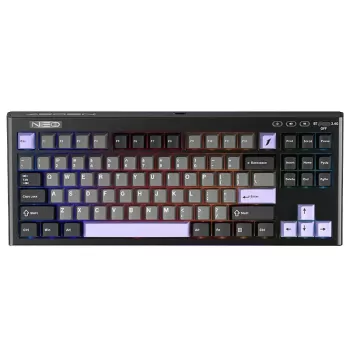 מקלדת גיימינג מכאנית 1St Player NEO87 RGB Midnight Vilot צבע שחור