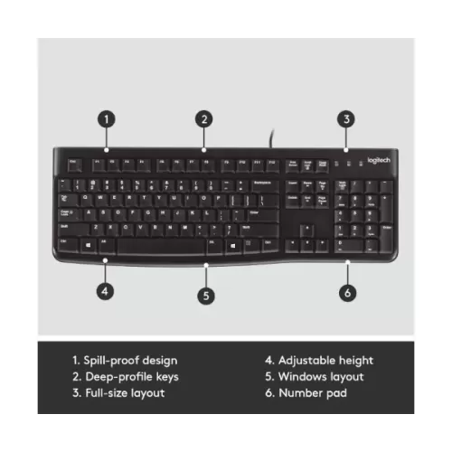 Keyboard Logitech K120 Color:black Keyboard Logitech K120 Color:black