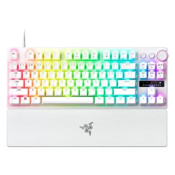 מקלדת גיימינג RAZER HUNTSMAN V3 PRO TENKEYLESS WHITE צבע לבן