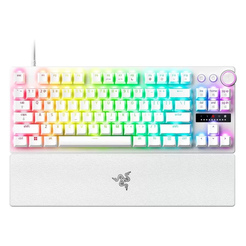 מקלדת גיימינג RAZER HUNTSMAN V3 PRO TENKEYLESS WHITE צבע לבן מקלדת גיימינג RAZER HUNTSMAN V3 PRO TENKEYLESS WHITE צבע לבן