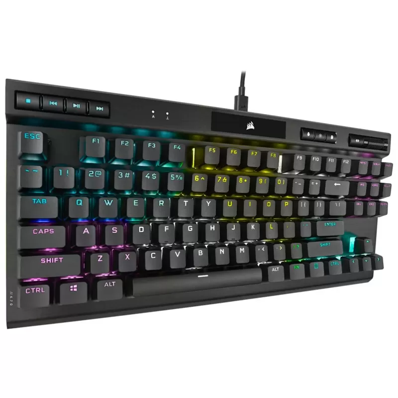 מקלדת גיימינג Corsair K70 RGB TKL CHAMPION SERIES Mechanical - CHERRY MX Red צבע שחור מקלדת גיימינג Corsair K70 RGB TKL CHAMPION SERIES Mechanical - CHERRY MX Red צבע שחור