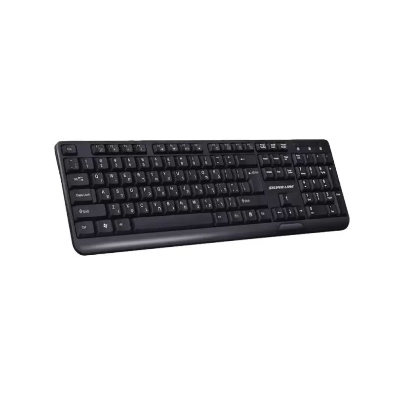 Keyboard Silver Line 889-10 hebrew Color:black