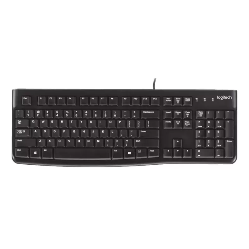 מקלדת חוטית Logitech K120 רוסית צבע שחור