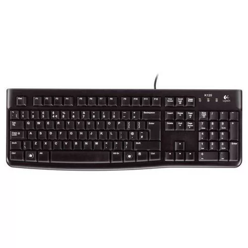 מקלדת חוטית Logitech K120 רוסית צבע שחור