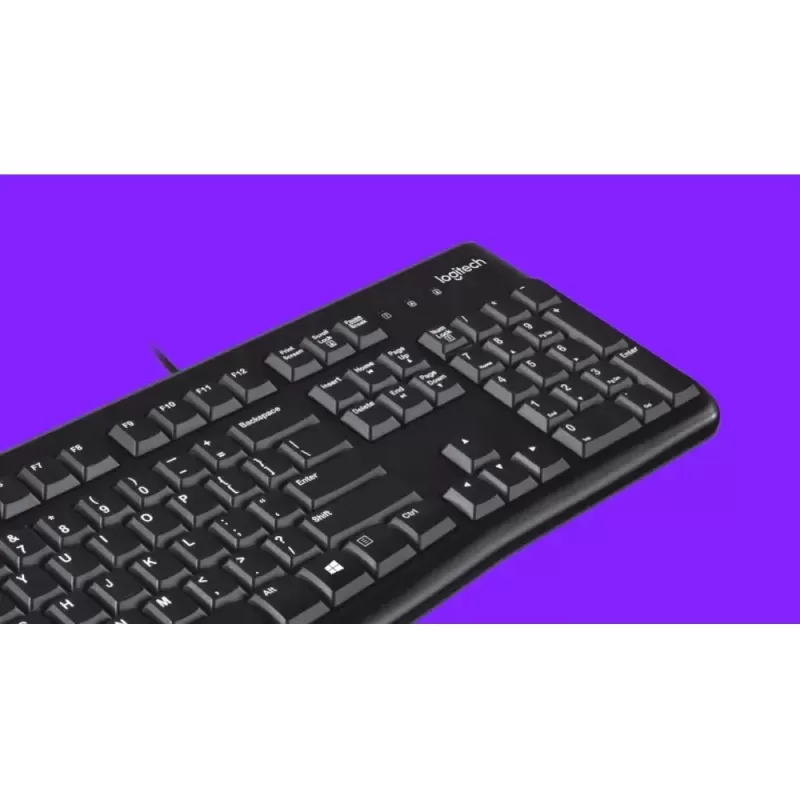 מקלדת חוטית Logitech K120 רוסית צבע שחור
