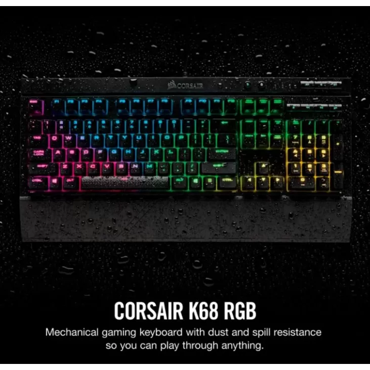 Gaming Keyboard Corsair K68 RGB CHERRY MX Red Color:black