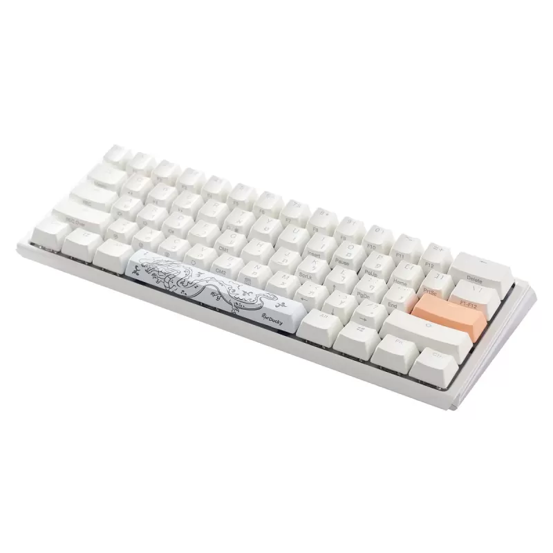 מקלדת גיימינג מכאנית Ducky One 3 Mini Cherry Brown Switch צבע לבן