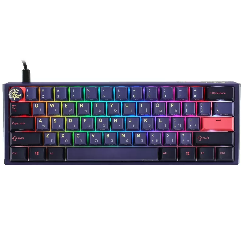 מקלדת מכאנית Ducky One 3 Mini Cosmic Cherry Brown Switch צבע כחול