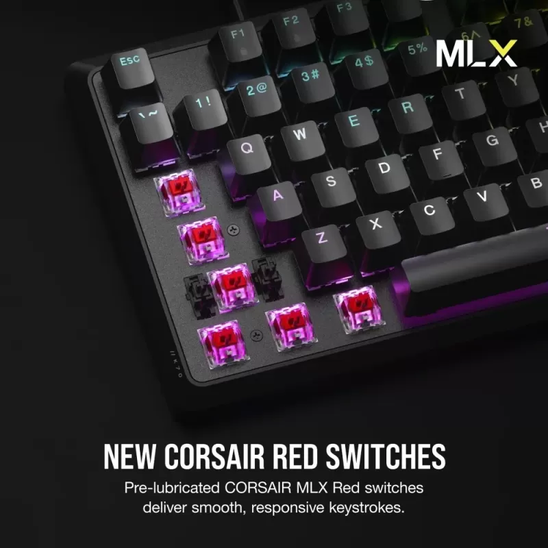 מקלדת גיימינג מכאנית Corsair K70 CORE RGB צבע שחור