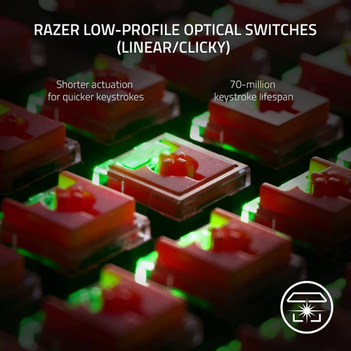 מקלדת גיימינג אלחוטית RAZER DeathStalker V2 Pro - Linear Optical Switch- שחור