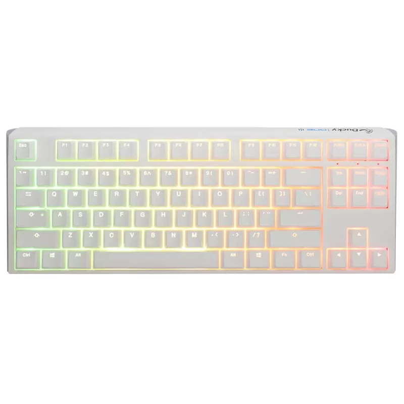 מקלדת גיימינג מכאנית Ducky One 3 RGB TKL Cherry Red Switch צבע לבן מקלדת גיימינג מכאנית Ducky One 3 RGB TKL Cherry Red Switch צבע לבן