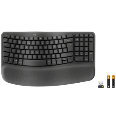 Эргономичная беспроводная клавиатура Logitech Wave Keys Цвет:черный