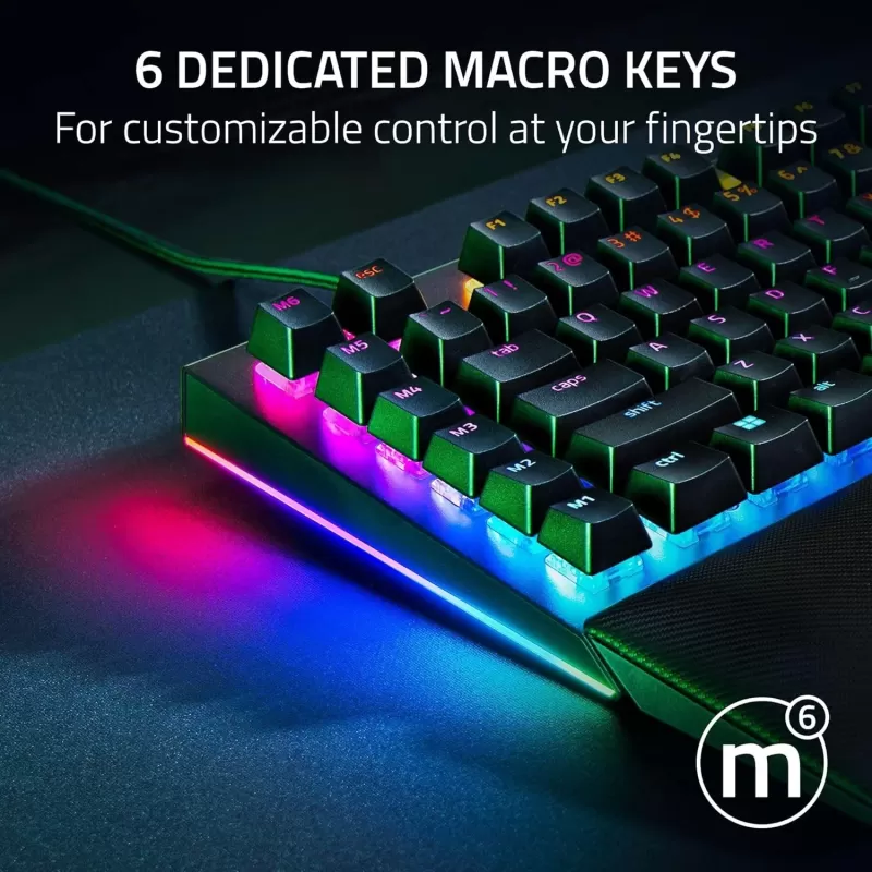 מקלדת גיימינג RAZER BlackWidow V4 Green Switch שחור