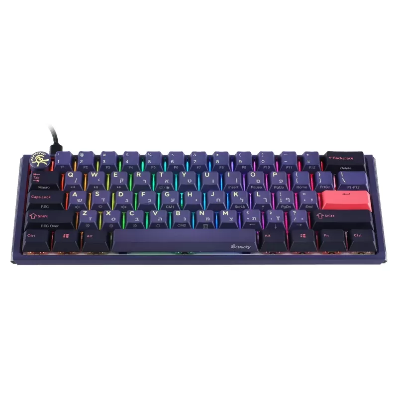 מקלדת מכאנית Ducky One 3 Mini Cosmic Cherry Silver Switch צבע כחול