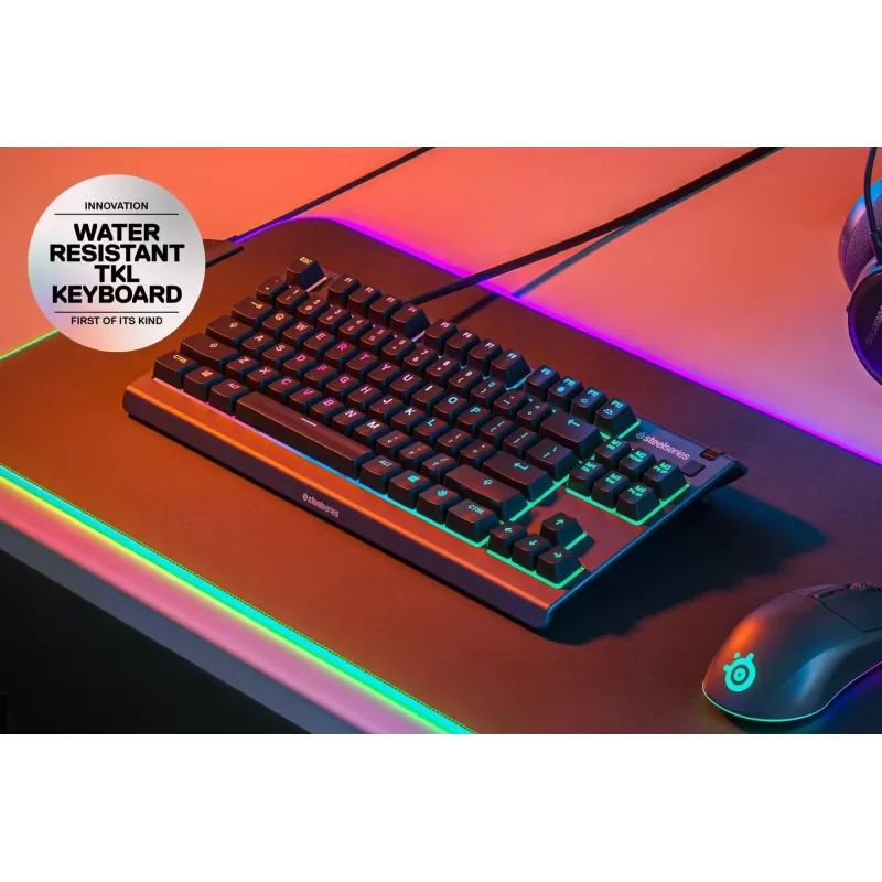 Gaming Keyboard SteelSeries Apex 3 TKL US LED English Only Color:black