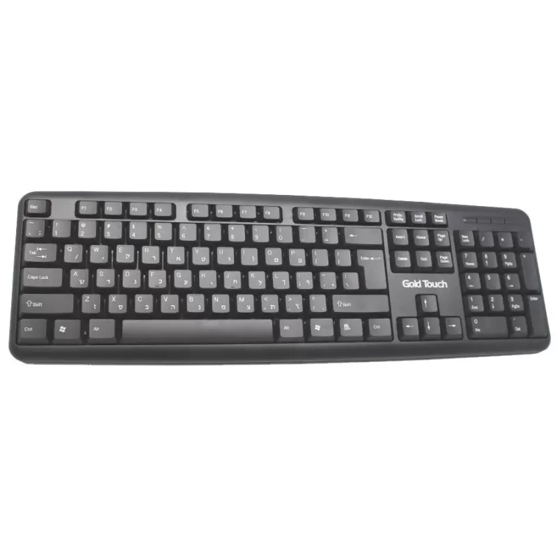 מקלדת חוטית Gold Touch USB צבע שחור