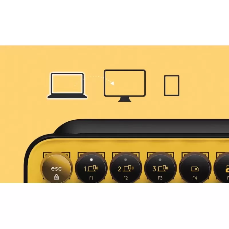 Беспроводная Клавиатура Logitech POP KEYS black желтый