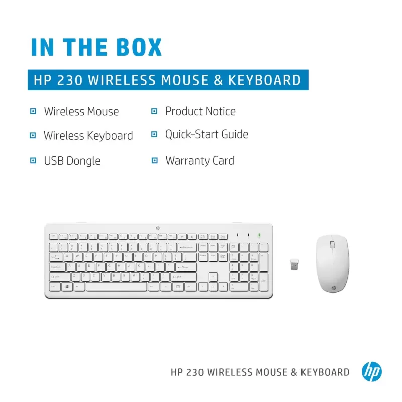 Комплект Беспроводной Клавиатуры и Мыши HP 230 Wireless Mouse and Keyboard Combo 3L1F0AA Комплект Беспроводной Клавиатуры и Мыши HP 230 Wireless Mouse and Keyboard Combo 3L1F0AA
