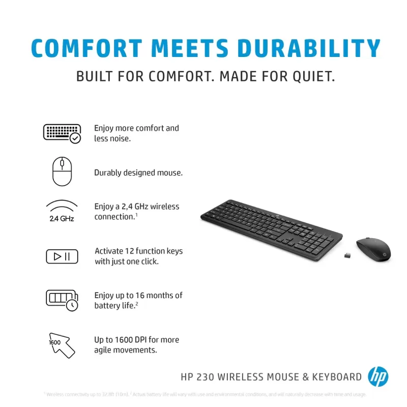Комплект Беспроводной Клавиатуры и Мыши HP 230 Wireless Mouse and Keyboard Combo 3L1F0AA Комплект Беспроводной Клавиатуры и Мыши HP 230 Wireless Mouse and Keyboard Combo 3L1F0AA