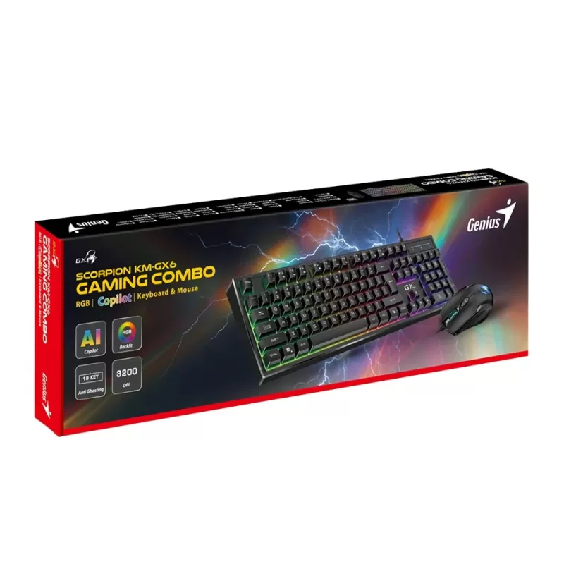 סט מקלדת ועכבר גיימינג Genius Scorpion KM-GX6 31330010404