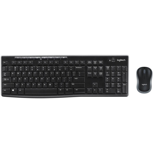 Wireless Keyboard and Mouse Set Logitech MK270 920-004536 Color:black..