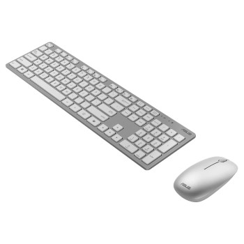 Набор беспроводной клавиатуры и мыши Asus W5000 белый 90XB0430-BKM450
