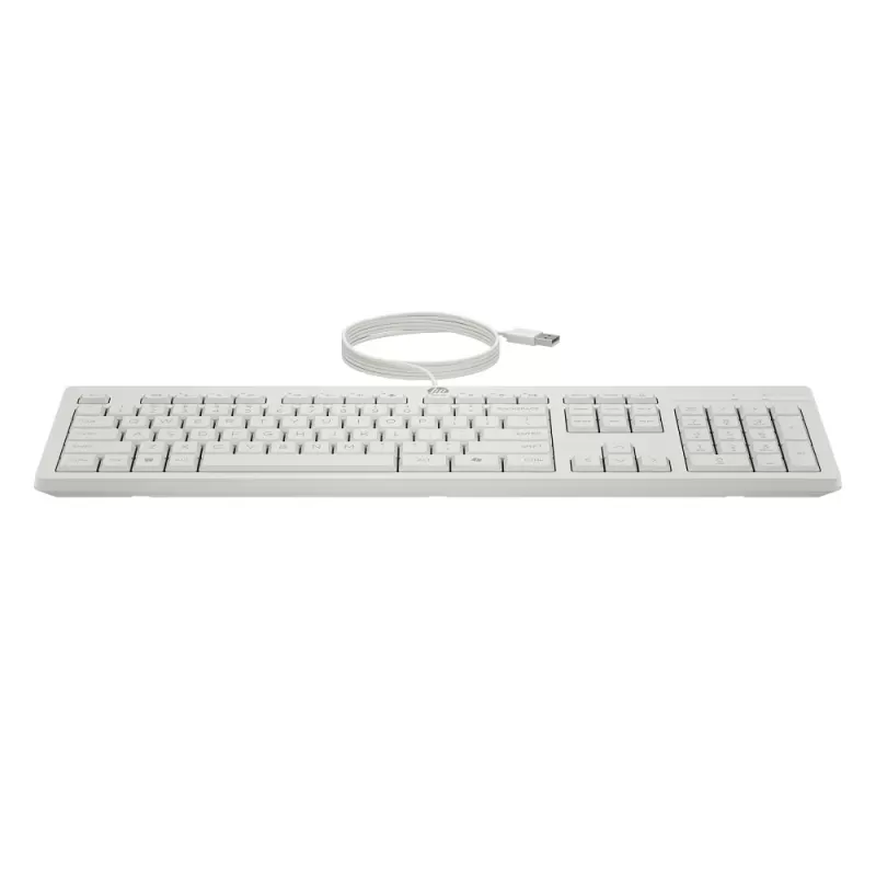 סט מקלדת ועכבר חוטי HP 225 Wired Mouse and Keyboard G2 לבן AW5S6AA