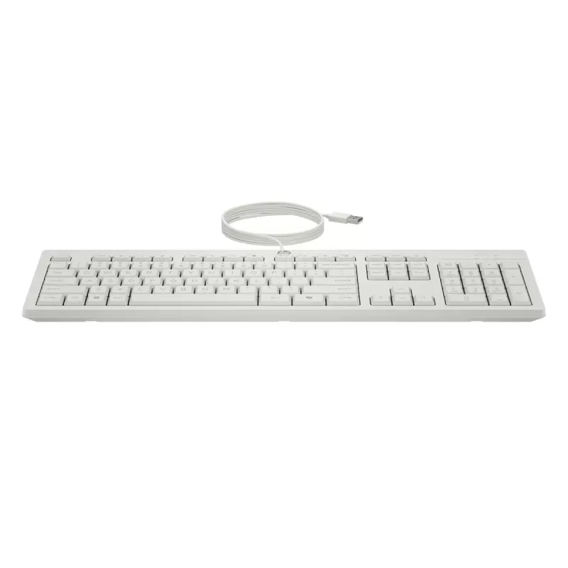 סט מקלדת ועכבר חוטי HP 225 Wired Mouse and Keyboard G2 לבן AW5S6AA