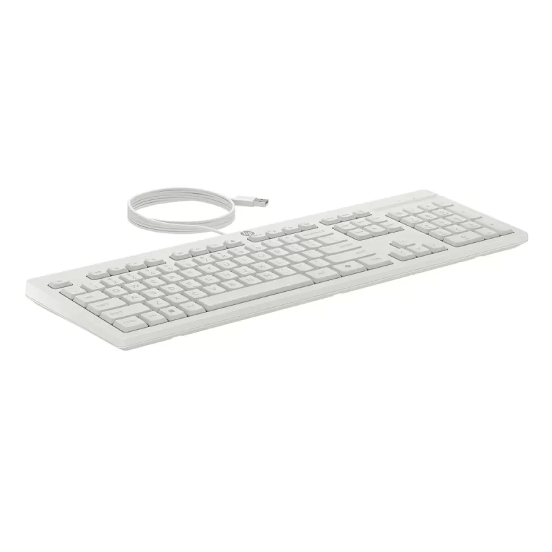 סט מקלדת ועכבר חוטי HP 225 Wired Mouse and Keyboard G2 לבן AW5S6AA