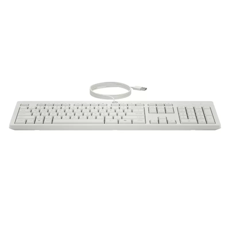 סט מקלדת ועכבר חוטי HP 225 Wired Mouse and Keyboard G2 לבן AW5S6AA