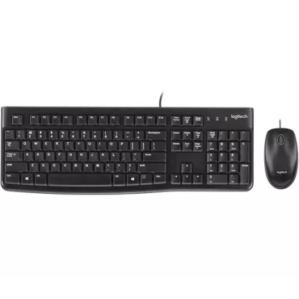 סט מקלדת ועכבר חוטי Logitech MK120 ערבית 920-002545AR צבע שחור