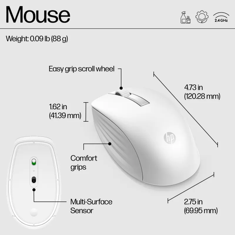 סט מקלדת ועכבר HP 655 Wireless Keyboard & Mouse Combo HE לבן 860P8AA