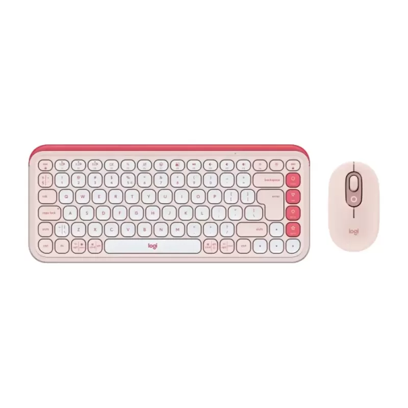 Wireless Keyboard and Mice Sets Logitech POP ICON COMBO pink 920-013142