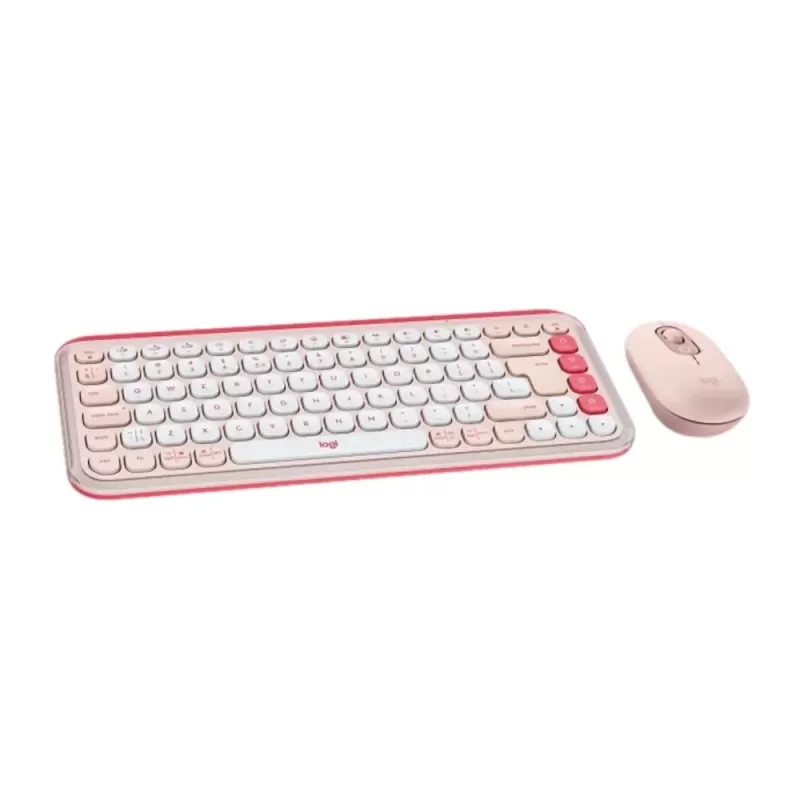 Wireless Keyboard and Mice Sets Logitech POP ICON COMBO pink 920-013142